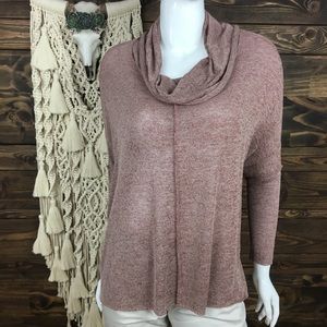 Basil‎ Lola | High Low Cowl Marl Dolman Blouse Lightweight Sweater